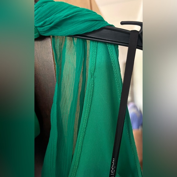 Y2K MAGGY LONDON Babydoll Silk Chiffon Satin Halter Dress Coquette Glam Size 10 - Picture 12 of 15